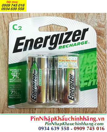 Energizer NH35-BP2; Pin sạc C 1.2v Energizer NH35-BP2 (C2500mAh) chính hãng (Loại vỉ 2viên)